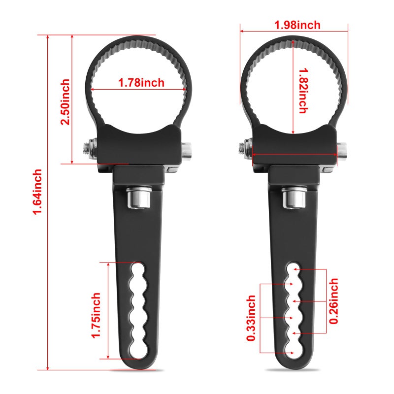 Auto Power Plus 1.75" Bull Bar Tube Mount Clamps Universal Mounting Brackets Holder Kits for Led Hid Light Bar Jeep Wrangler Trucks Off-Road, 2pcs - Image 2
